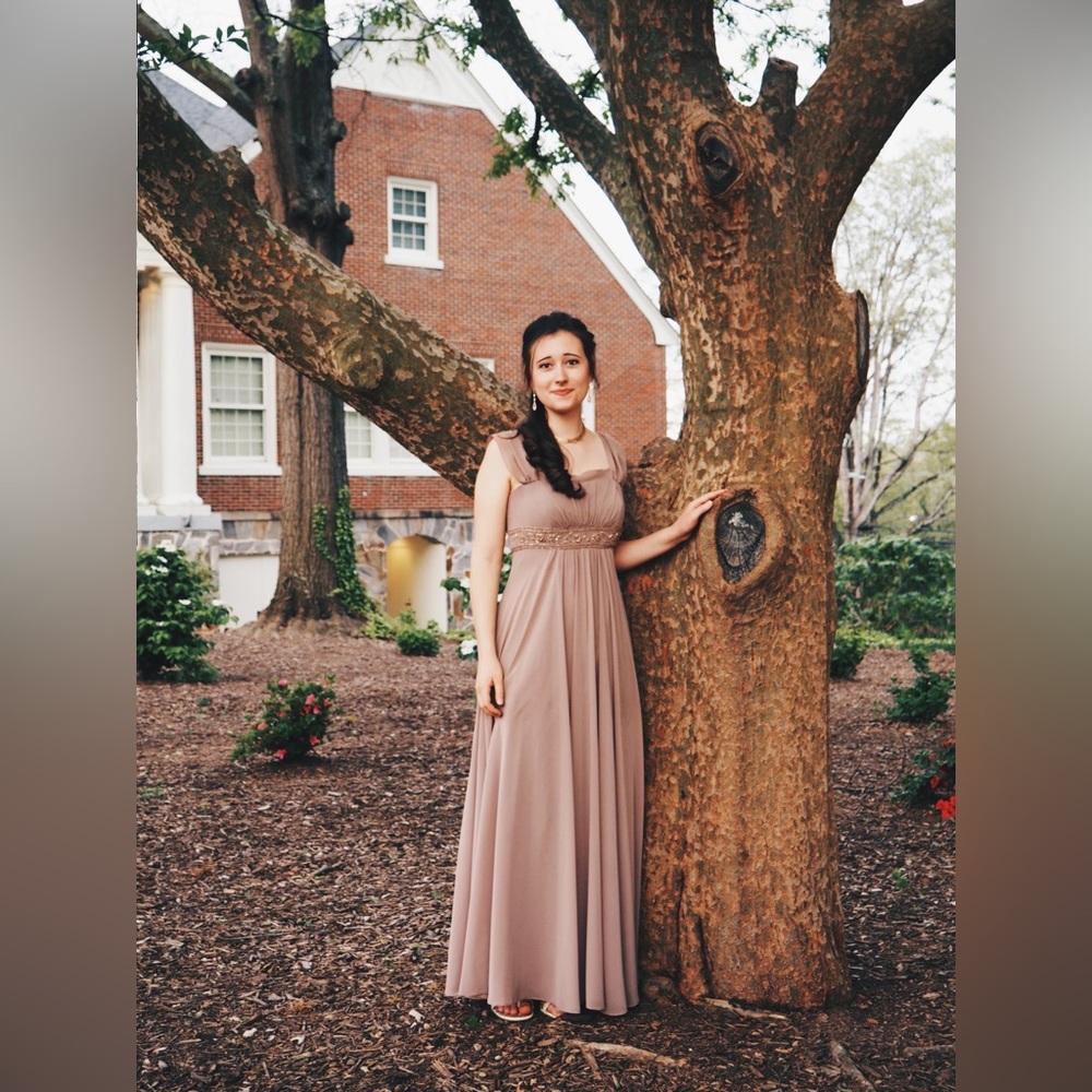 Soft-brown formal dress DAVID’S BRIDAL: Size 4-6